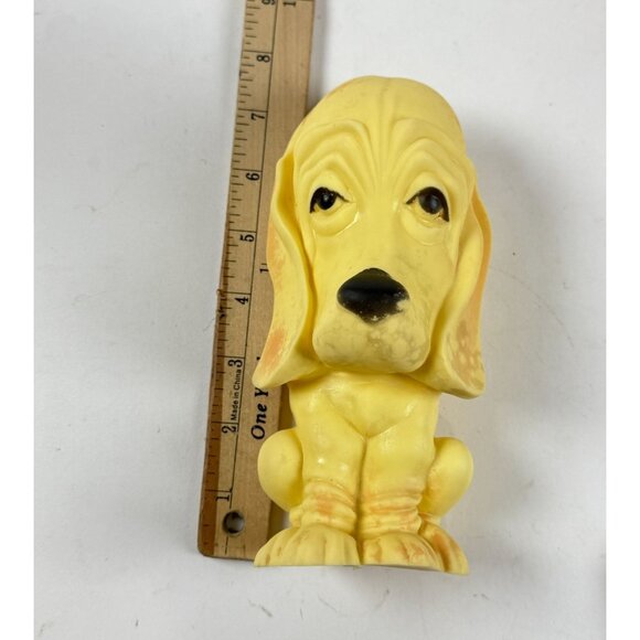 Vintage Kaysam Yellow Sad Puppy Dog Rubber Adorable Droopy Eyes & Soft Retro Sty - Picture 8 of 8